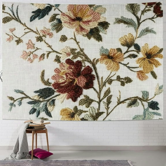 Autua Floral Design Baroque Tapestry Wall Hanging Home Decor 40x30inch