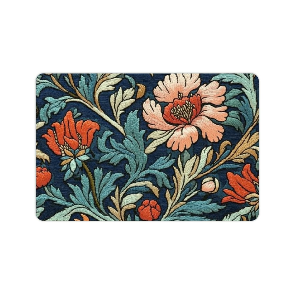 Autua Floral Pattern Art Nouveau Embroidery Diatom Mud Mats Non-Slip ...