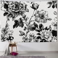 thumbnail image 1 of Autua Floral Pattern Black White Tapestry Wall Hanging Home Decor 60x50inch, 1 of 6