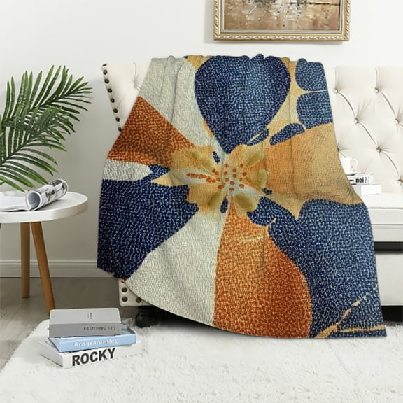 Autua Flower Design Generative Art Flannel Blanket Soft Plush All Seasons 40x50in