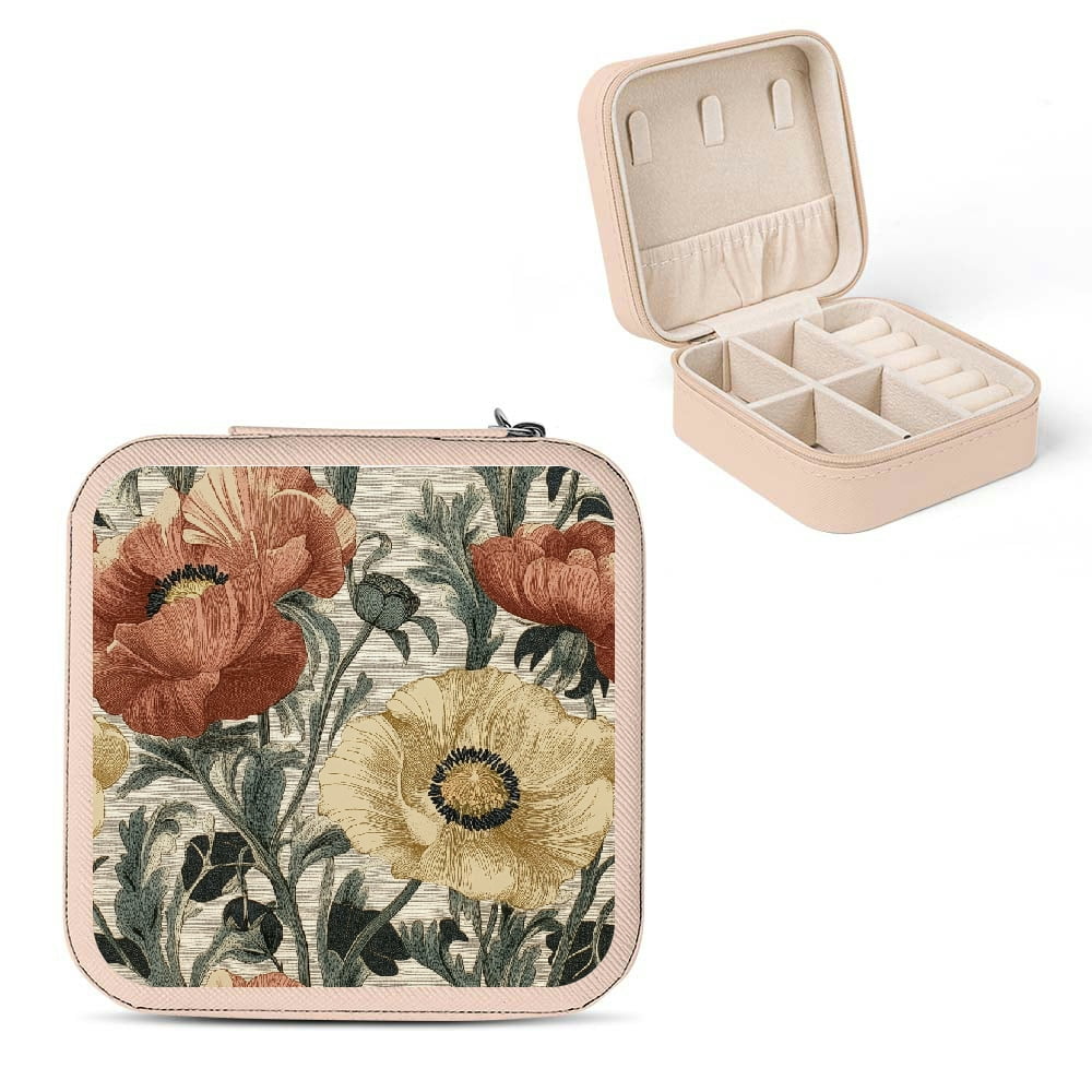 Autua Flower Pattern Art Nouveau Travel Jewelry Box for Bridesmaids ...