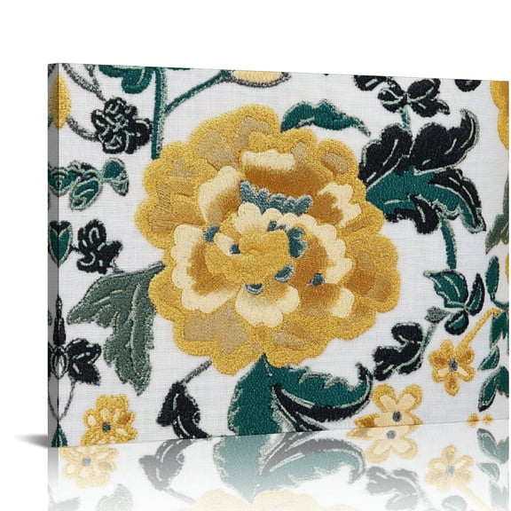 Autua Flower Pattern Baroque Canvas Prints Wall Art Decor 20x16in