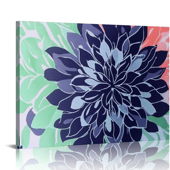 Autua Flower Pattern Generative Art Canvas Prints Wall Decor 16x12in