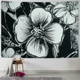 thumbnail image 1 of Autua Flowered Black White Tapestry Wall Hanging Unique Style 50x40inch, 1 of 6