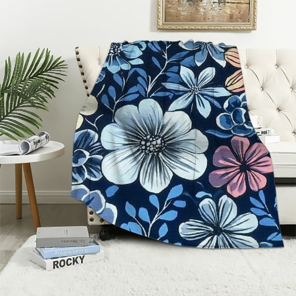 Autua Flowers Arts Crafts Lightweight Soft Blanket for All Seasons 40x50in
