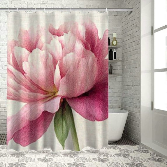 Autua Flowers Bathroom Shower Curtain Set with Hooks, Premium Polyester Waterproof Fabric, HD Digital Print, Easy Install and Maintenance, Perfect for Home Decor 60"x72