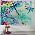 Autua Flowers Dragonflies Watercolor Painting Tapestry Wall Hanging