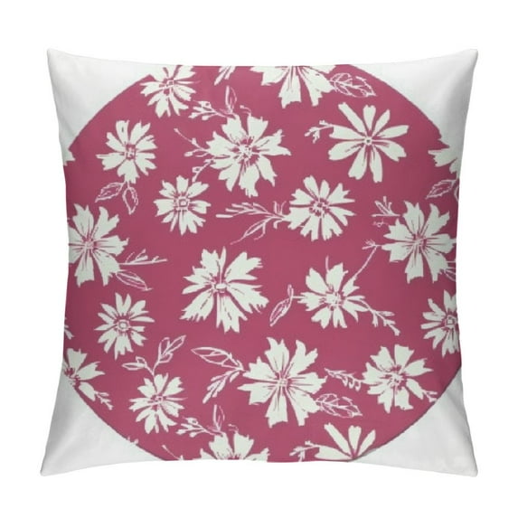Autua Flowers Graphic Decorative Cotton Linen Throw Pillow Cover for Home Couch Living Room Sofa - Flowers Theme 1PC 12x12in