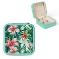 thumbnail image 1 of Autua Flowers Leaves Tropical Small Jewelry Box for Women Necklace Ring Earring Storage Organizer Travel Case Green, 1 of 5