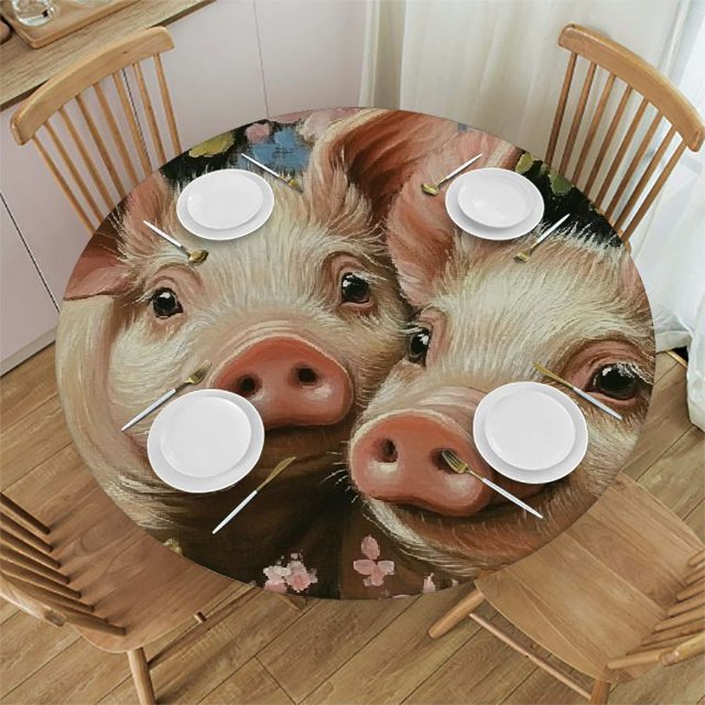 Autua Flowers Round Table Cover Stain Resistant Washable 100 Polyester