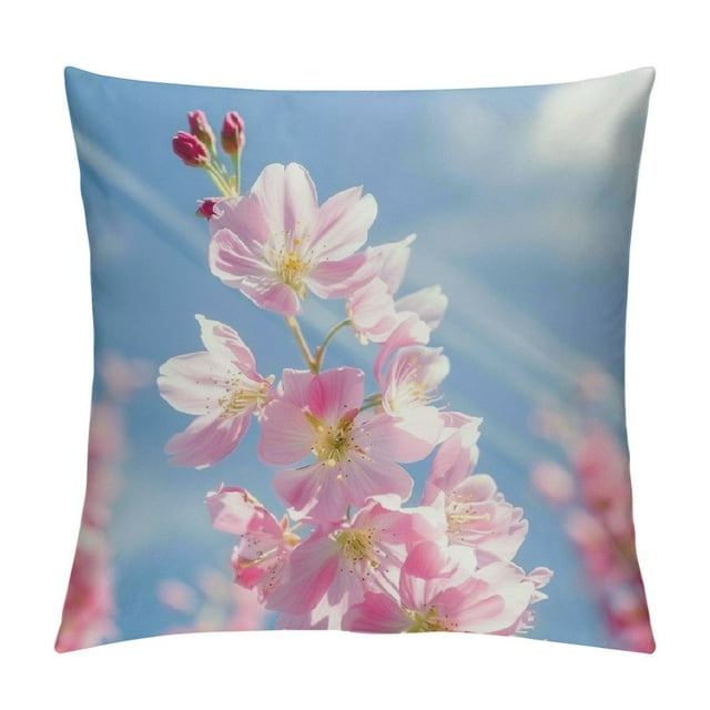 Autua Flowers Sky Border Graphic Decorative Cushion Throw Pillow Cover