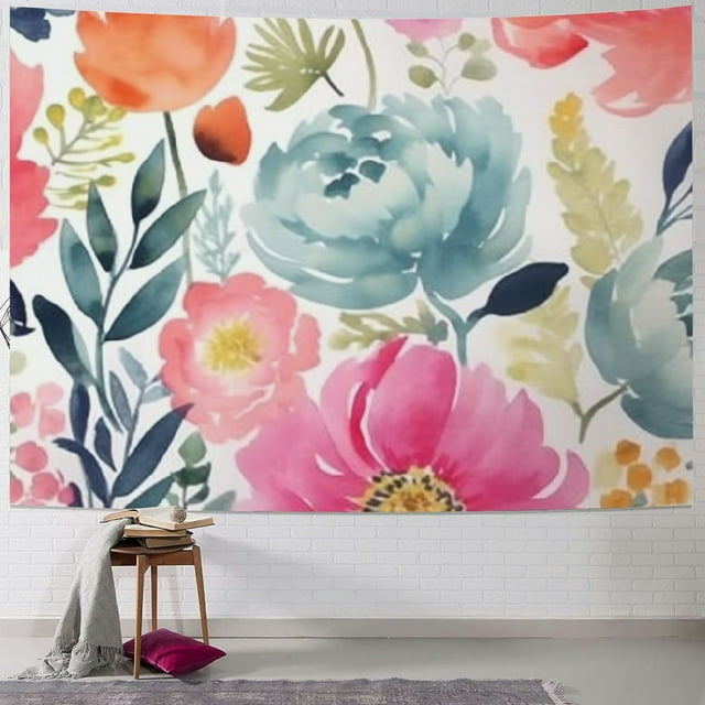 Autua Flowers Tapestry Wall Hanging Unique Style Graphic Tapestries
