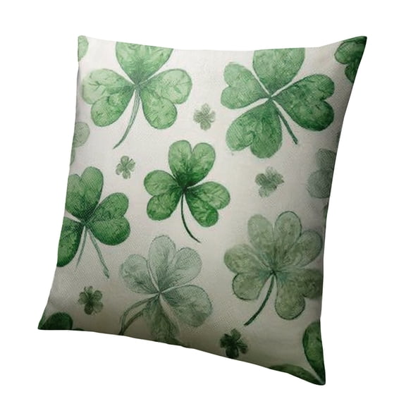 Autua Four Leaf Clovers Folk Art Pillow Square Home Furnishing 22x22in