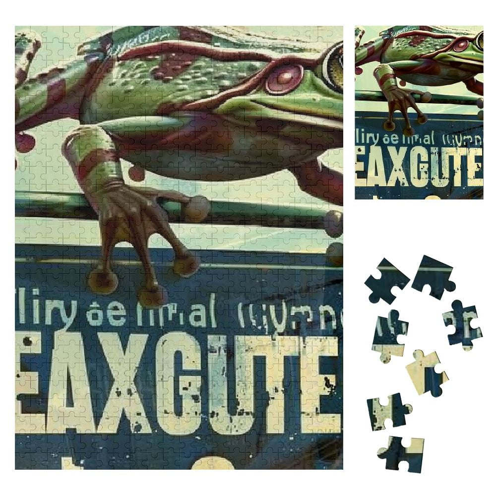 Autua Frog Racing Sign Building Wooden Jigsaw Puzzle for Adults and ...