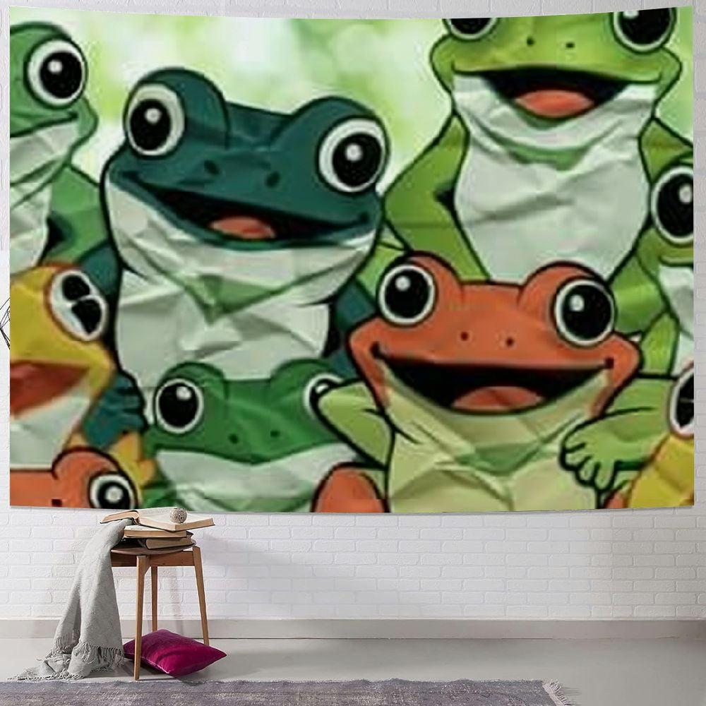 Autua Frogs Paper Cute Tapestry Wall Hanging Unique Style Graphic