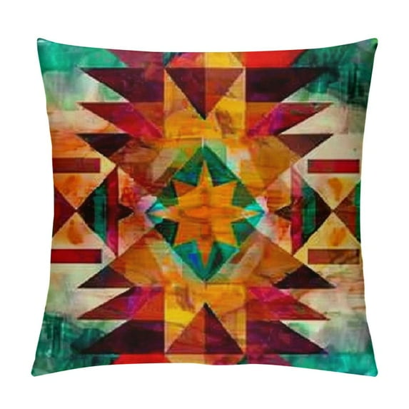 Autua Geometric Abstract Art Graphic Decorative Cushion Throw Pillow Cover Soft and Durable for Home Couch Living Room Bed Sofa Short Plush 1PC 18x18in