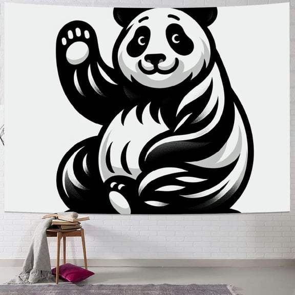 Autua Giant Panda Tapestry Wall Hanging Unique Style for Home Wall Decor Art Living Room Bedroom Dorm Decoration 40x60inch