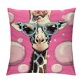 Autua Giraffe Sunglasses Heart Bubble Graphic Decorative Throw Pillow