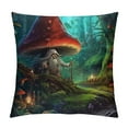thumbnail image 1 of Autua Gnome and Mushrooms Graphic Decorative Throw Pillow Cover for Home Couch Living Room - Autumn Pillowcase 1PC 22x22in, 1 of 5