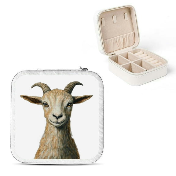 Autua Goat Horns Jewelry Box Mini Organizer for Necklaces Rings Earrings White