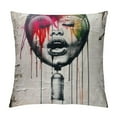 Autua Graffiti Paint Graphic Decorative Cushion Throw Pillow Cover for