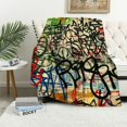 thumbnail image 1 of Autua Graffiti Warm Lightweight Blanket Soft Fleece Blankets for All Seasons - Throw Blanket for Living Rooms Sofa Decor, Cow Gifts Blanket All Seasons 40x50in, 1 of 6