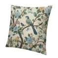 thumbnail image 1 of Autua Green Blue Floral Birds Pillow Covers Sage Green Chinoiserie Flower Decor Throw Pillows Spring Vintage Seasonal Outdoor Decoration Pillowcase Linen Cushion Cover 18x18in, 1 of 5