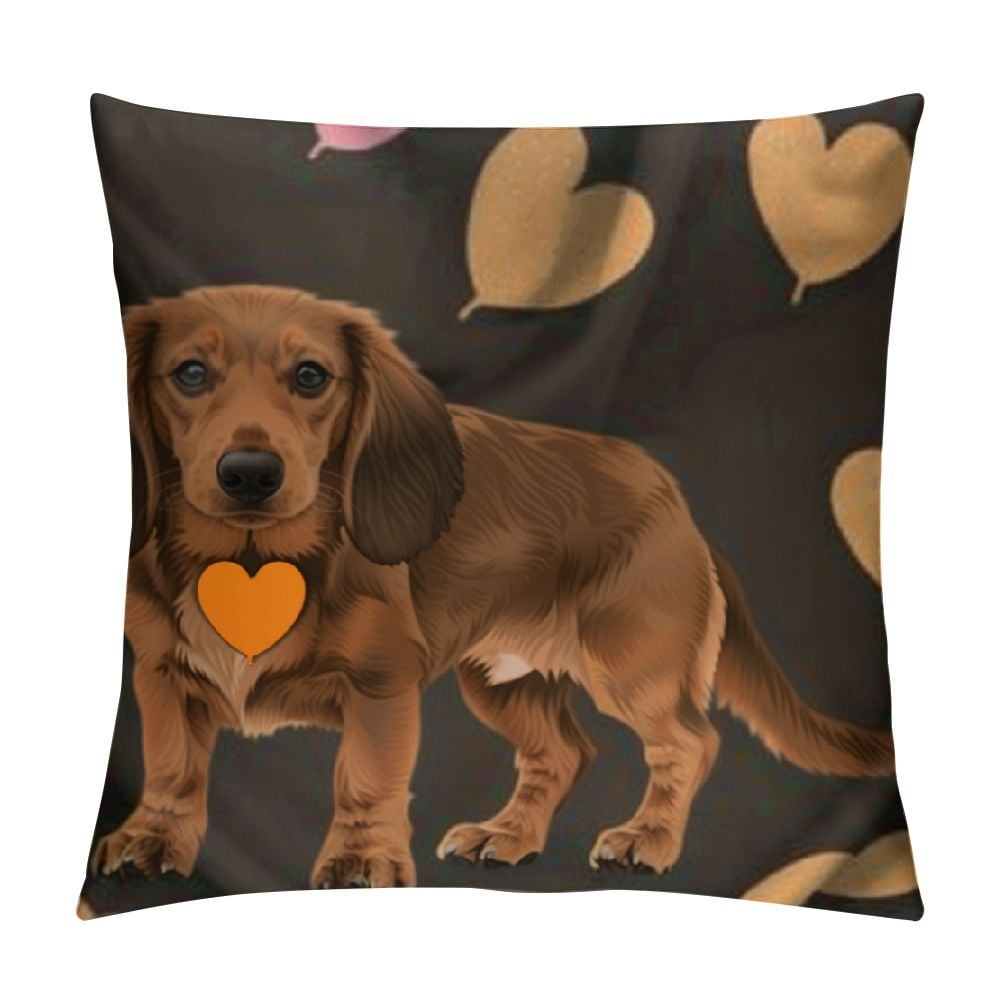 Autua Heart Paw Graphic Decorative Cushion Cover for Home, Sofa, Living