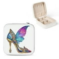 thumbnail image 1 of Autua High-Heeled Shoe Colorful Gemstones Butterfly Wings Travel Jewelry Box for Necklace, Ring, Earring - Christmas Gifts White, 1 of 5