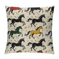 Autua Horse Pattern Silhouette Decorative Throw Pillow Cover for Home