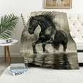 thumbnail image 1 of Autua Horse Theme Warm Lightweight Soft Fleece Blanket for All Seasons - Perfect Decor for Living Rooms, Sofa, and Cow Gifts - Excellent Hand Feel Blanket 40x50in, 1 of 6