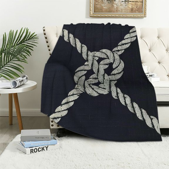 Autua Knot Rope Theme Warm Lightweight Blanket Soft Fleece Blankets for All Seasons - Throw Blanket for Living Rooms Sofa Decor and Cow Gifts - Soft Plush Blanket All Seasons Lightweight