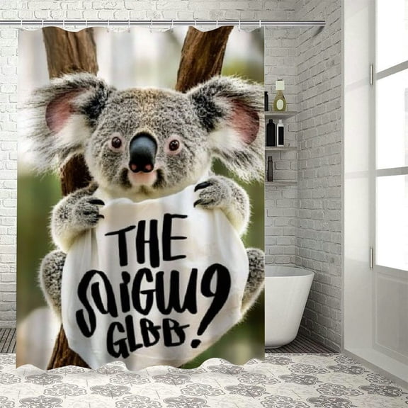 Autua Koala Bear Bathroom Shower Curtain Set Modern Chic Decor with Hooks 100% Polyester Waterproof Fabric 36"x72