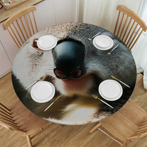 Autua Koala Bear Leaves Round Tablecloth Stain-Resistant Washable Indoor Outdoor Tablecloth for Restaurants Weddings Parties Home Kitchen Decoration 31"-35