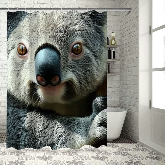 Autua Koala Bear Theme Shower Curtain for Bathroom Decoration, Washable Curtain with Hooks, Waterproof Fabric, Easy Installation 36"x72