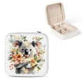 thumbnail image 1 of Autua Koala Flowers Watercolor Painting Jewelry Box for Necklace, Ring, Earring - Compact Size Travel Case with Multiple Storage Spaces White, 1 of 5