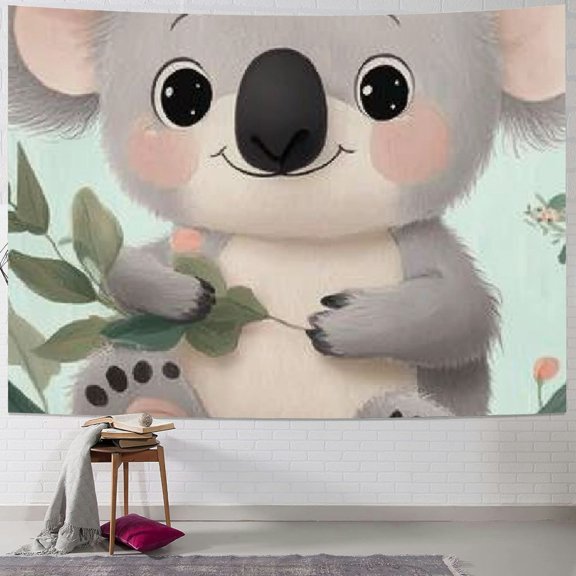 Autua Koala Tapestry Cute Wall Tapestry Wall Carpet Aesthetic Room Decoration Fun Wall Hanging Decorative Background Art Tapestry Bedroom Living Room Home Decoration 40x30inch
