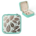 thumbnail image 1 of Autua Leaf Pattern Ink Jewelry Storage Box for Necklaces Rings Earrings Green, 1 of 5