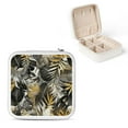 thumbnail image 1 of Autua Leaves Gold Black Travel Jewelry Box for Women Necklace, Ring, Earring Organizer White, 1 of 5