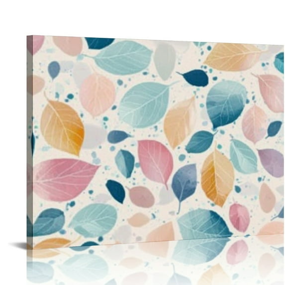 Autua Leaves Wall Art Canvas Living Room Bedroom Home Office Wall Decor - High-Resolution Art Print Handmade for Aesthetic Home Decoration 20x16in