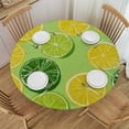thumbnail image 1 of Autua Lemons Lime Slices Round Tablecloth Waterproof 100% Polyester 31"-35, 1 of 8