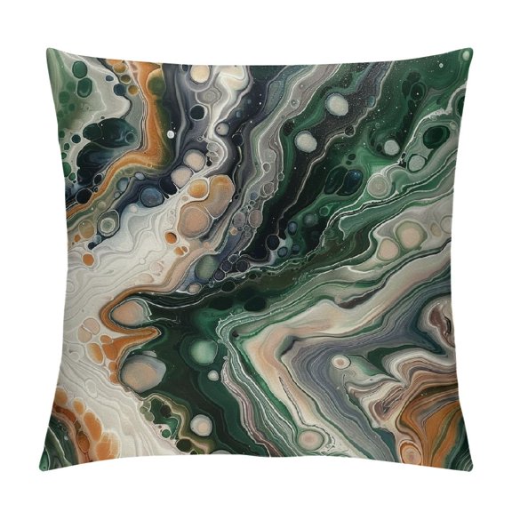 Autua Marble Bubbles Abstract Painting Graphic Decorative Cushion Pillow Cover for Home Couch Living Room Bed Sofa - Aesthetic Decor 1PC 12x12in