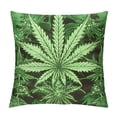thumbnail image 1 of Autua Marijuana Leaf Graphic Decorative Cushion Throw Pillow Cover for Home Couch Living Room Bed Sofa - Durable Material, Multipurpose Use, Exquisite Craft - 1PC 20x20in, 1 of 5