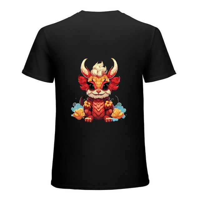 Autua Men's Short Sleeve Vintage T-Shirt Chinese Year of the Dragon ...