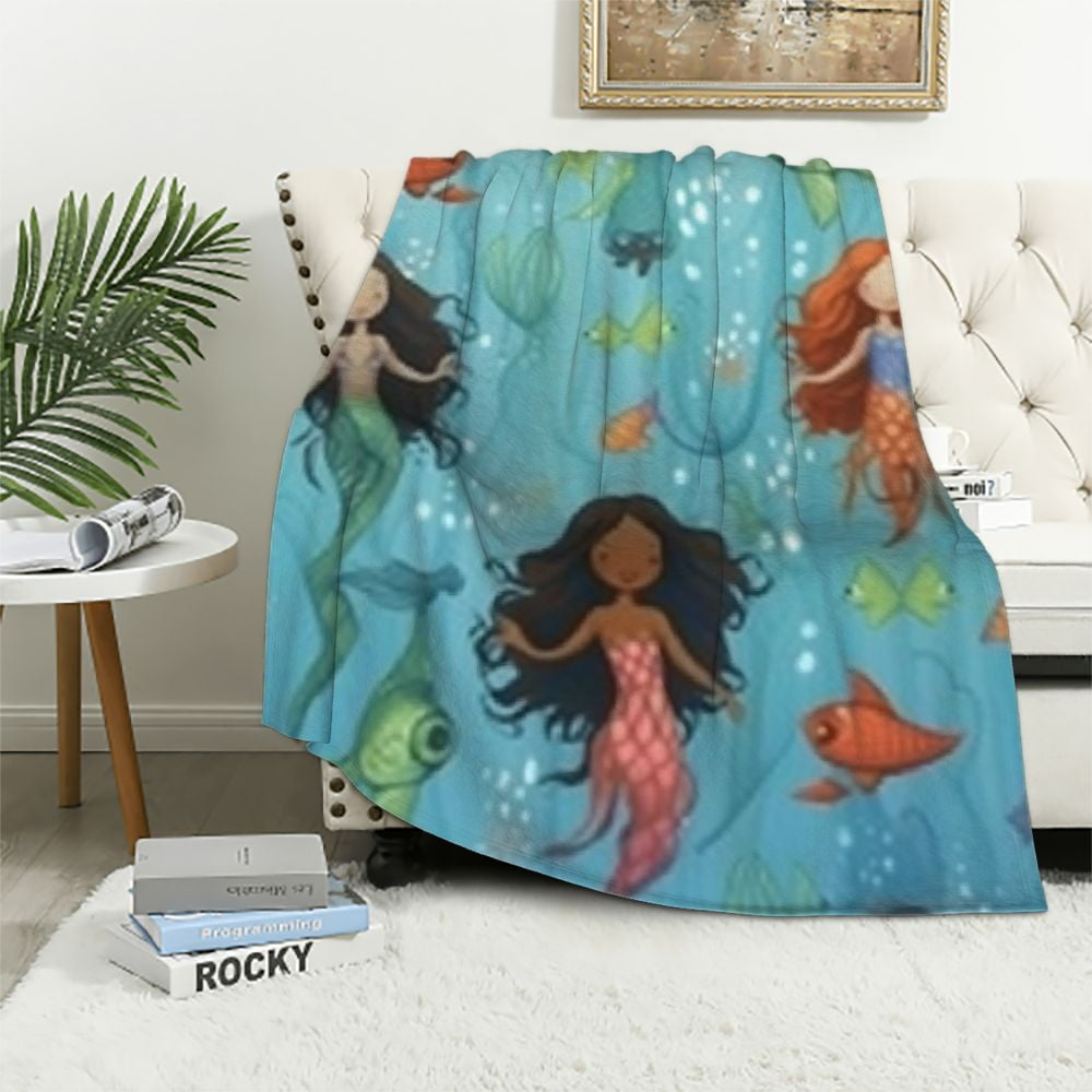 Autua Mermaids Stars Underwater Warm Lightweight Microfiber Polyester