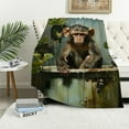 thumbnail image 1 of Autua Monkey Theme Warm Lightweight Soft Fleece Blanket for All Seasons - Ideal Throw Blanket for Living Rooms, Sofa Decor, and Gifts 40x50in, 1 of 6