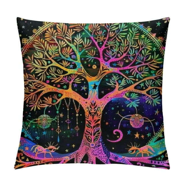 Autua Moon Stars Psychedelic Art Graphic Decorative Cushion Throw