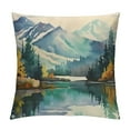 Autua Mountain Lake Trees Reflection Graphic Decorative Cushion Throw