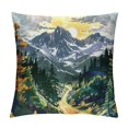 Autua Mountain Trees Road Graphic Decorative Cushion Cover for Home