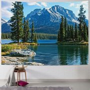 Autua Mountain with Lake Photo Wallpaper Landscape Wall Mural for TV Background Wall Bedroom Living Room Sofa Wall 40x30inch
